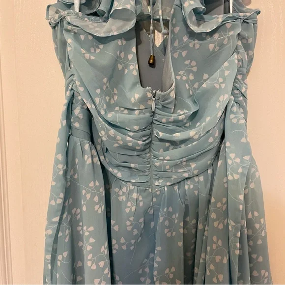 Selfie Leslie Teal Floral Dress - Picture 3 of 8